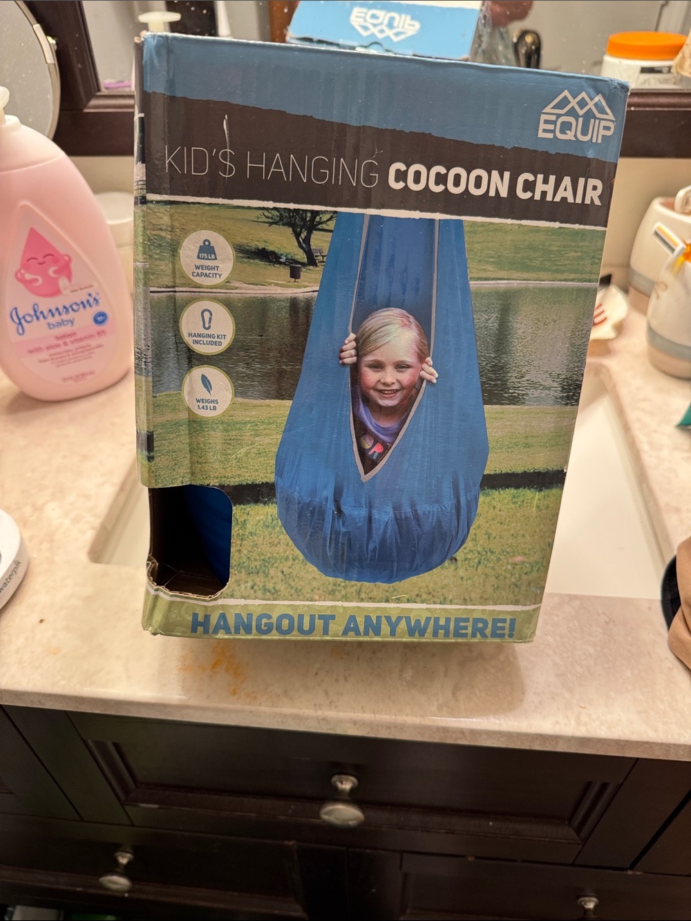Kids hanging cocoon chair